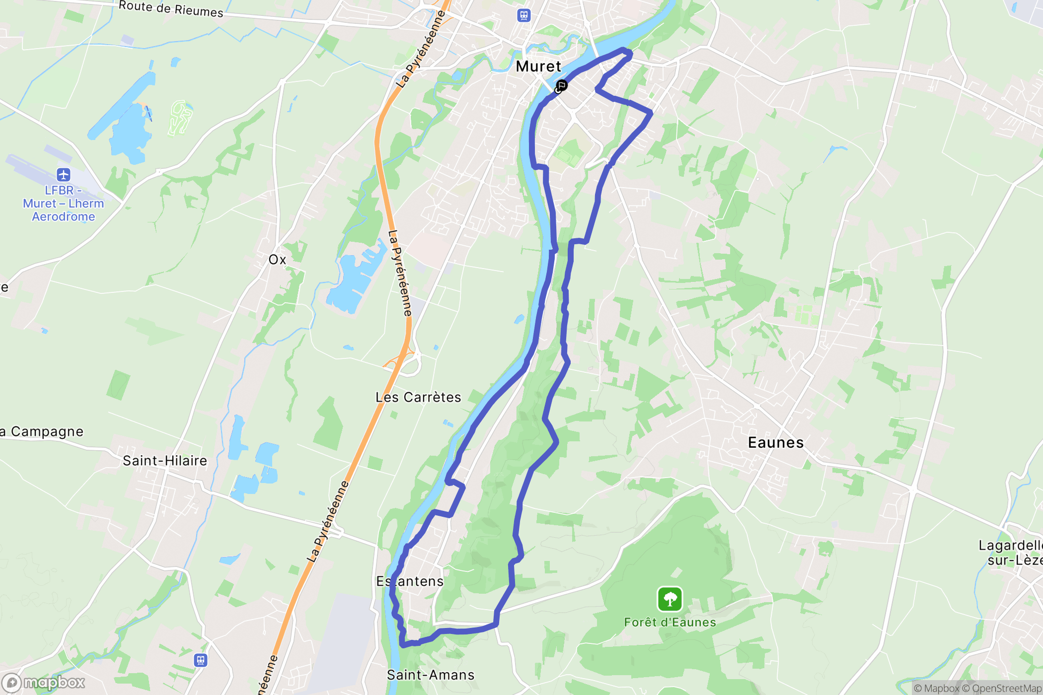 Muret : carte du parcours de randonnée - France