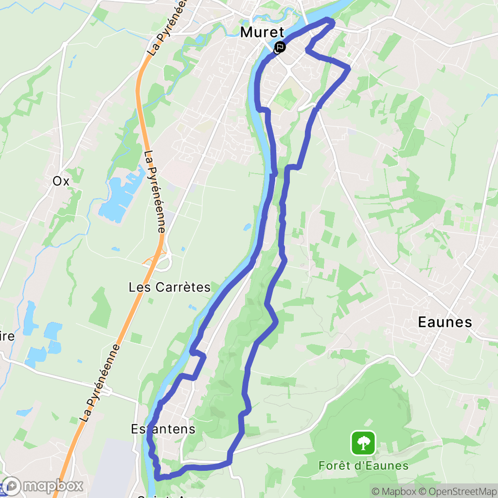 Muret : carte du parcours de randonnée - France
