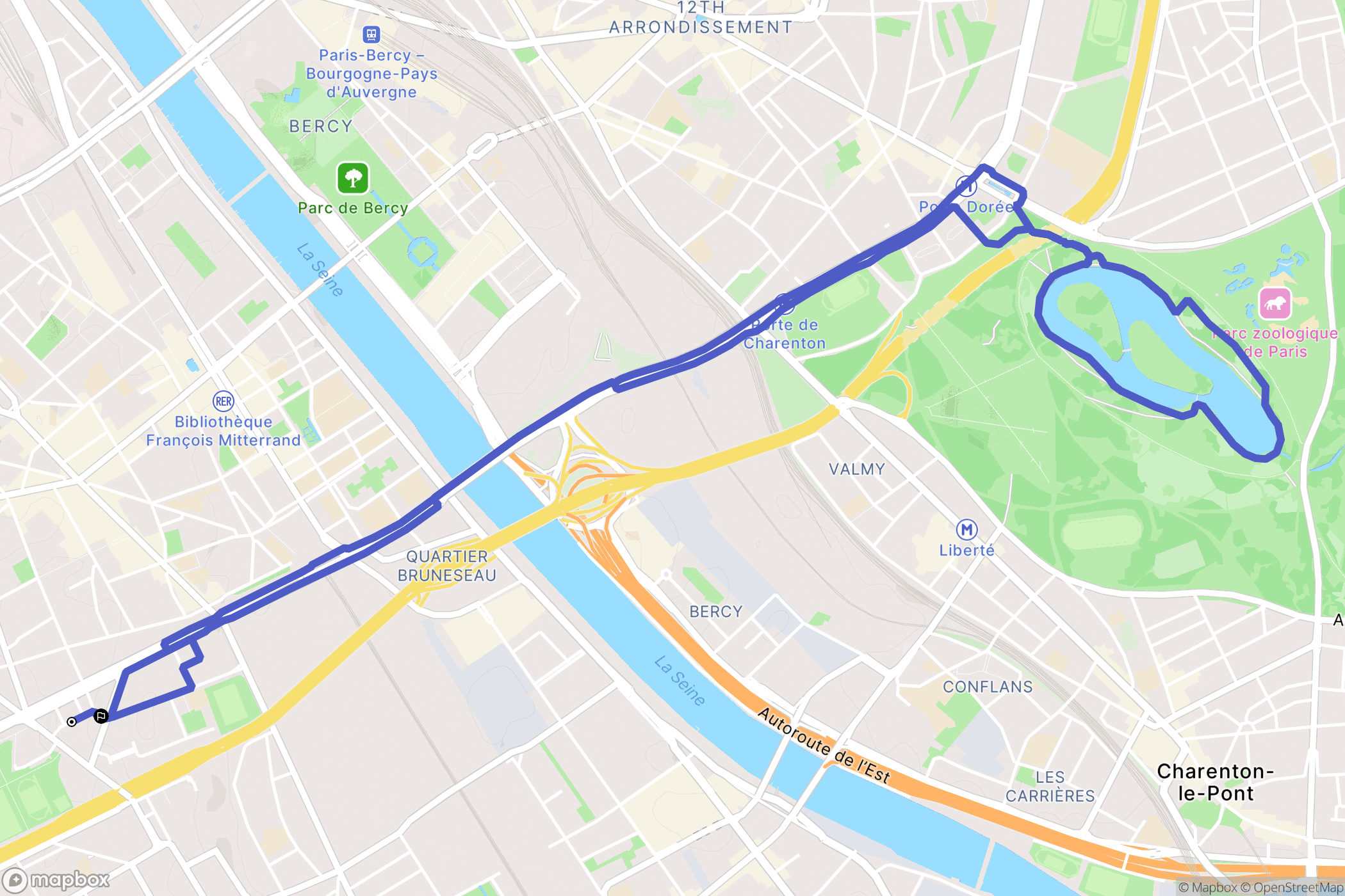 Paris : carte du parcours de randonnée - France