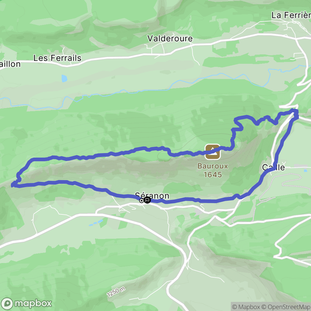 Séranon : carte du parcours de randonnée - France