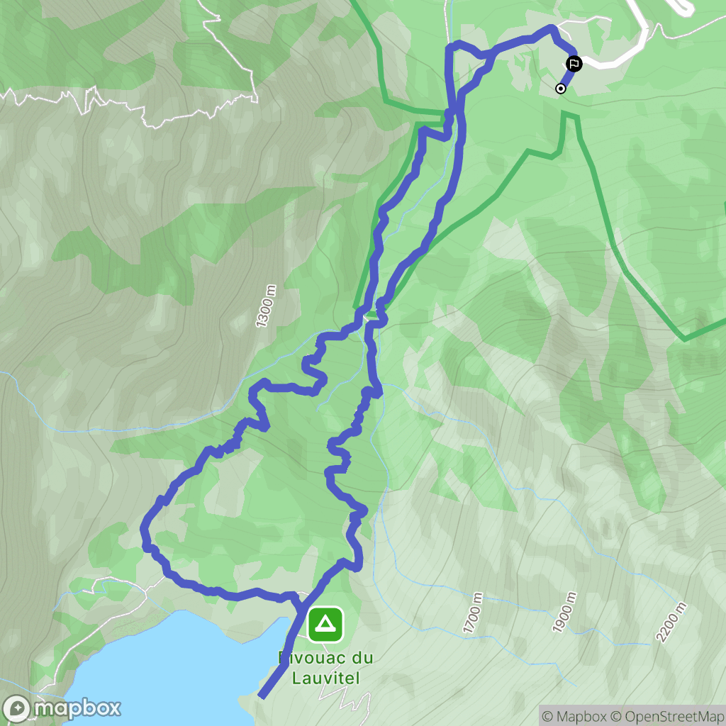 Lauvitel : carte du parcours de randonnée - France