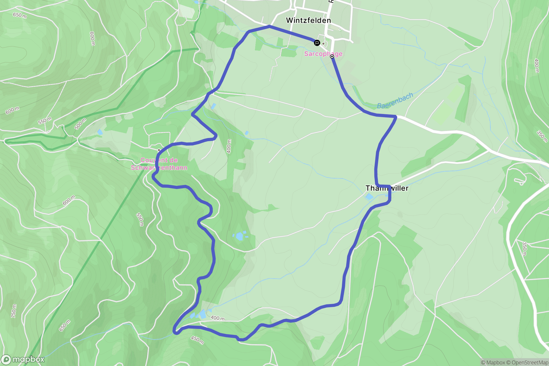 Soultzmatt : carte du parcours de randonnée - France