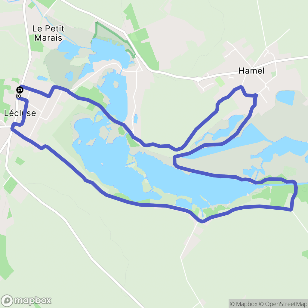 Lécluse : carte du parcours de randonnée - France