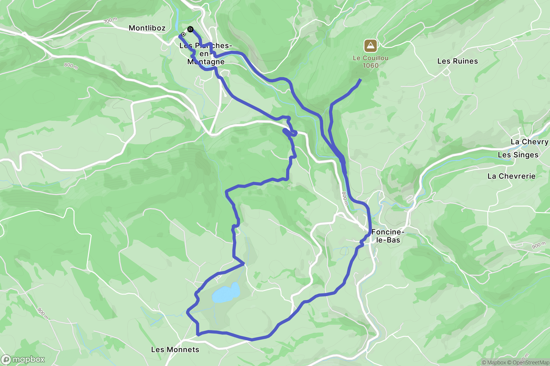 Les Planches-en-Montagne: routekaart voor buitenactiviteiten - France