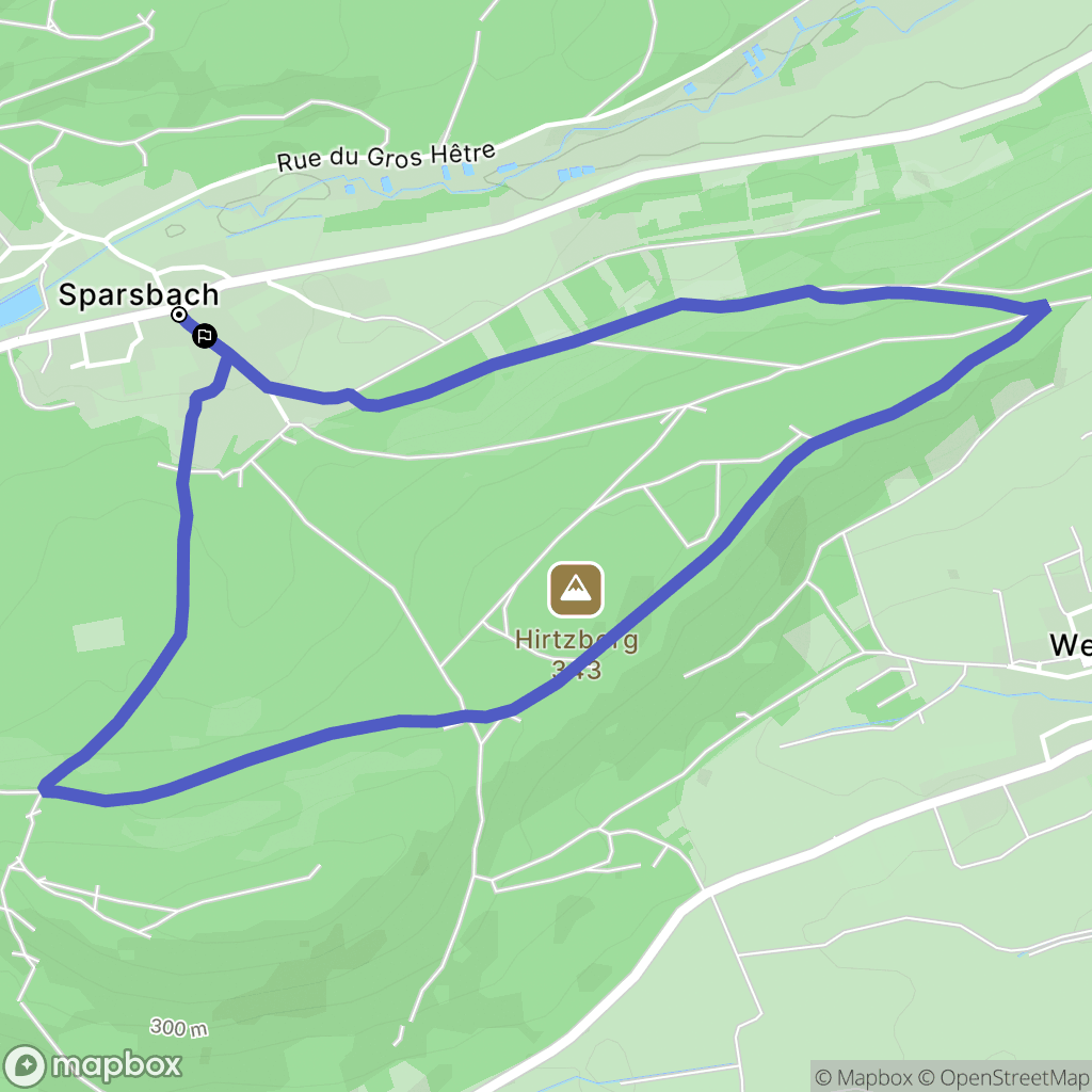Sparsbach : carte du parcours de randonnée - France