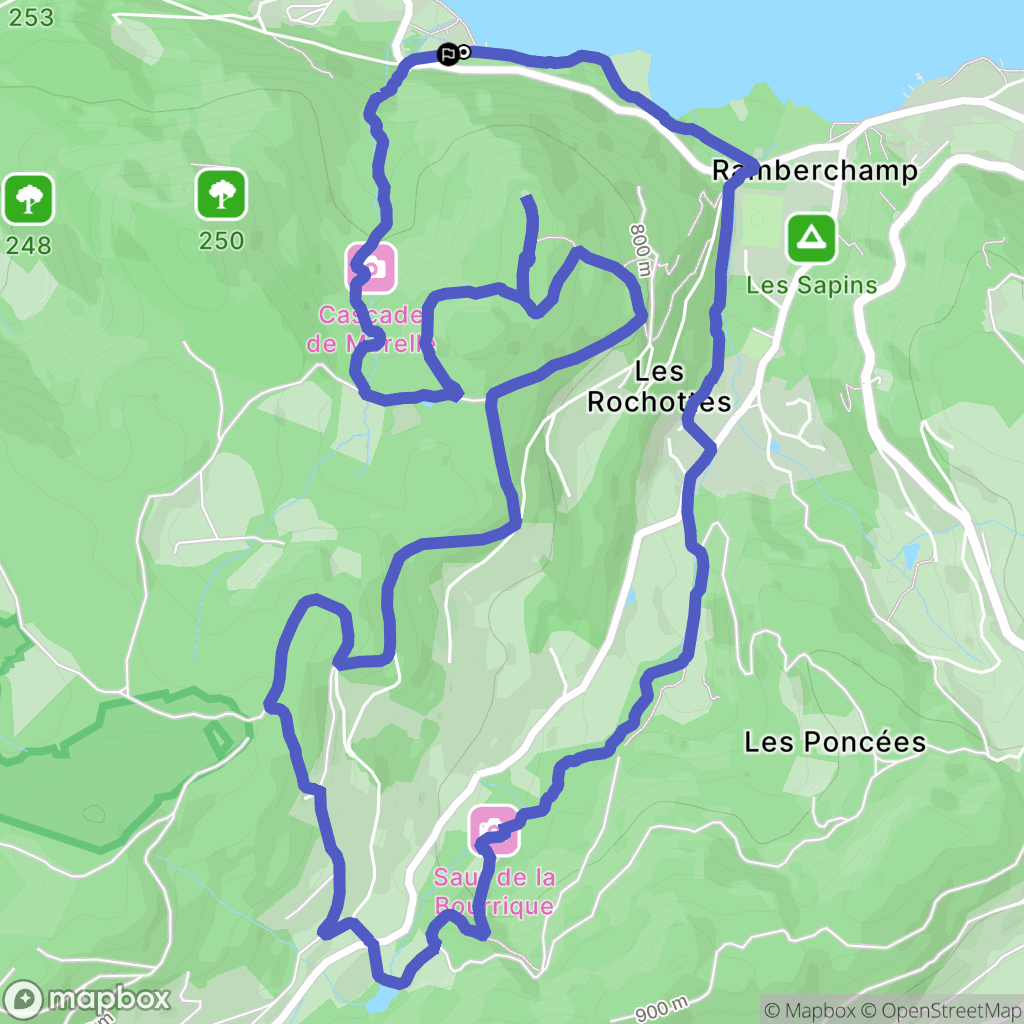 Gérardmer : carte du parcours de randonnée - France