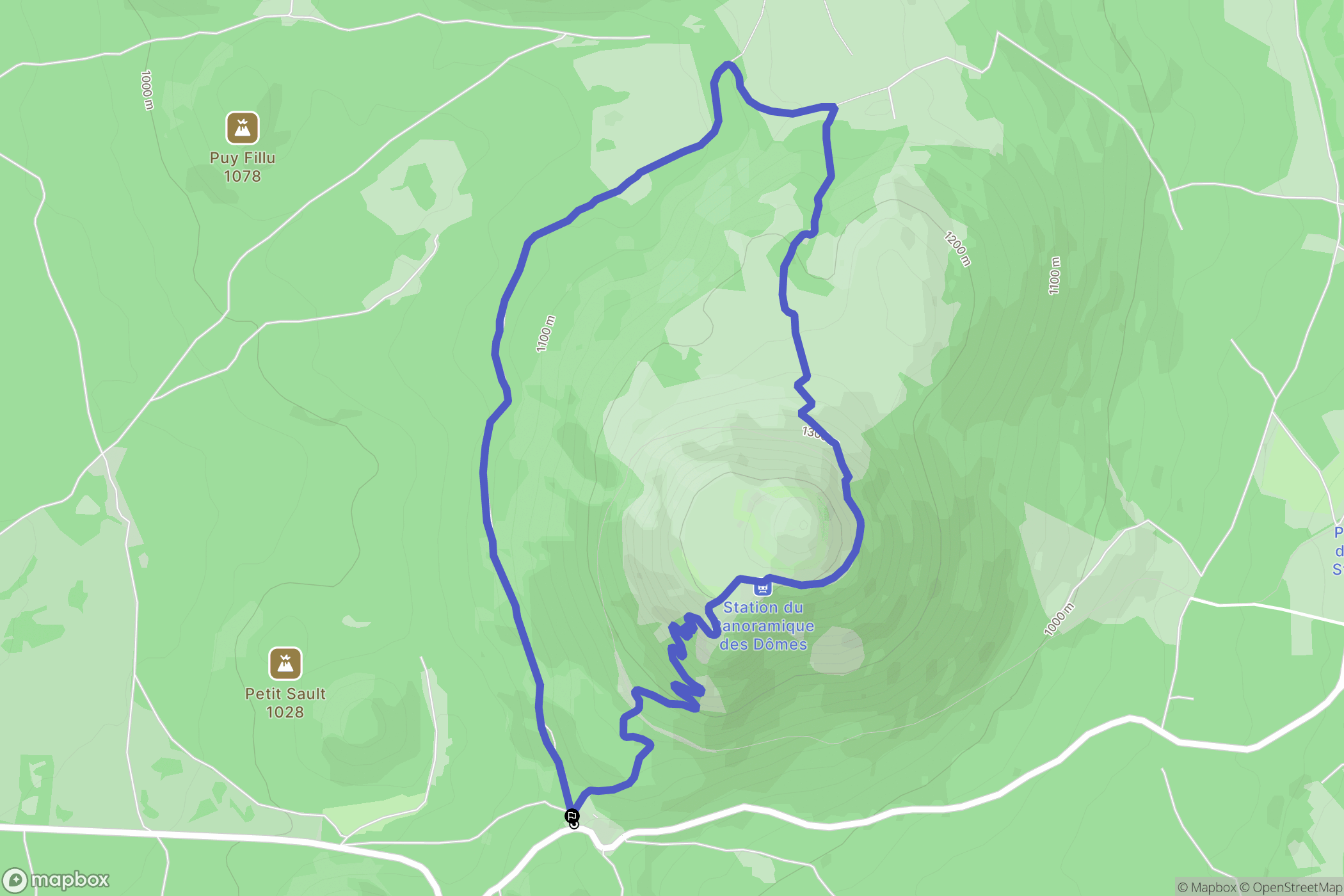 Ceyssat : carte du parcours de randonnée - France