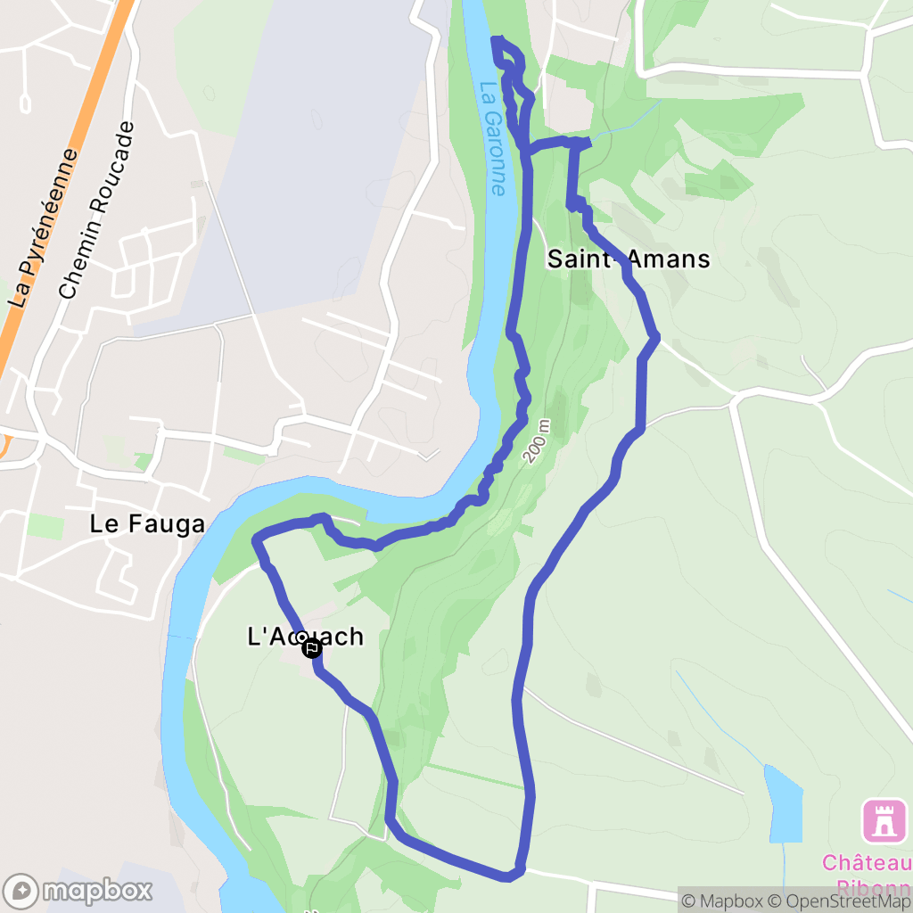 Le Fauga : carte du parcours de randonnée - France