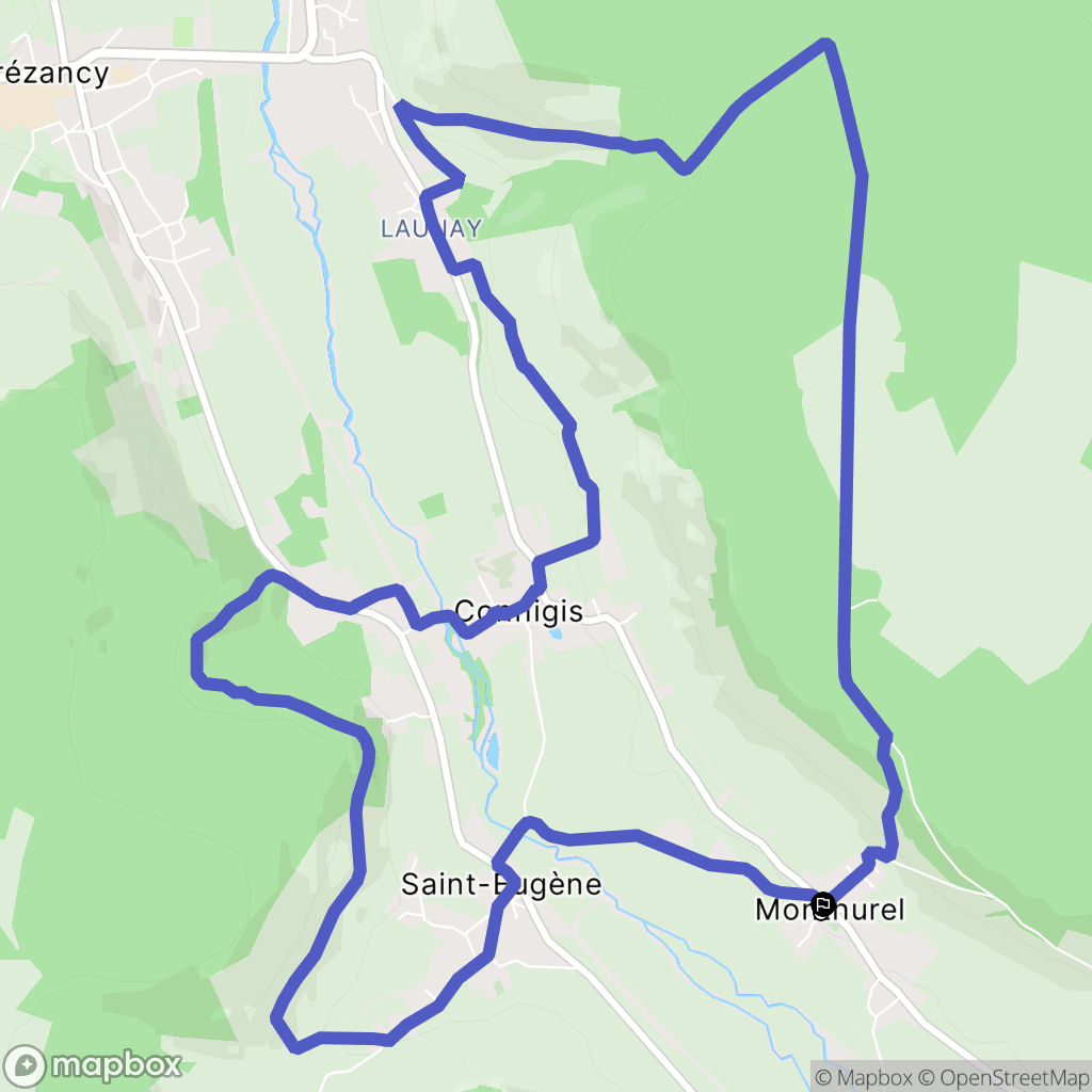 Monthurel : carte du parcours de randonnée - France