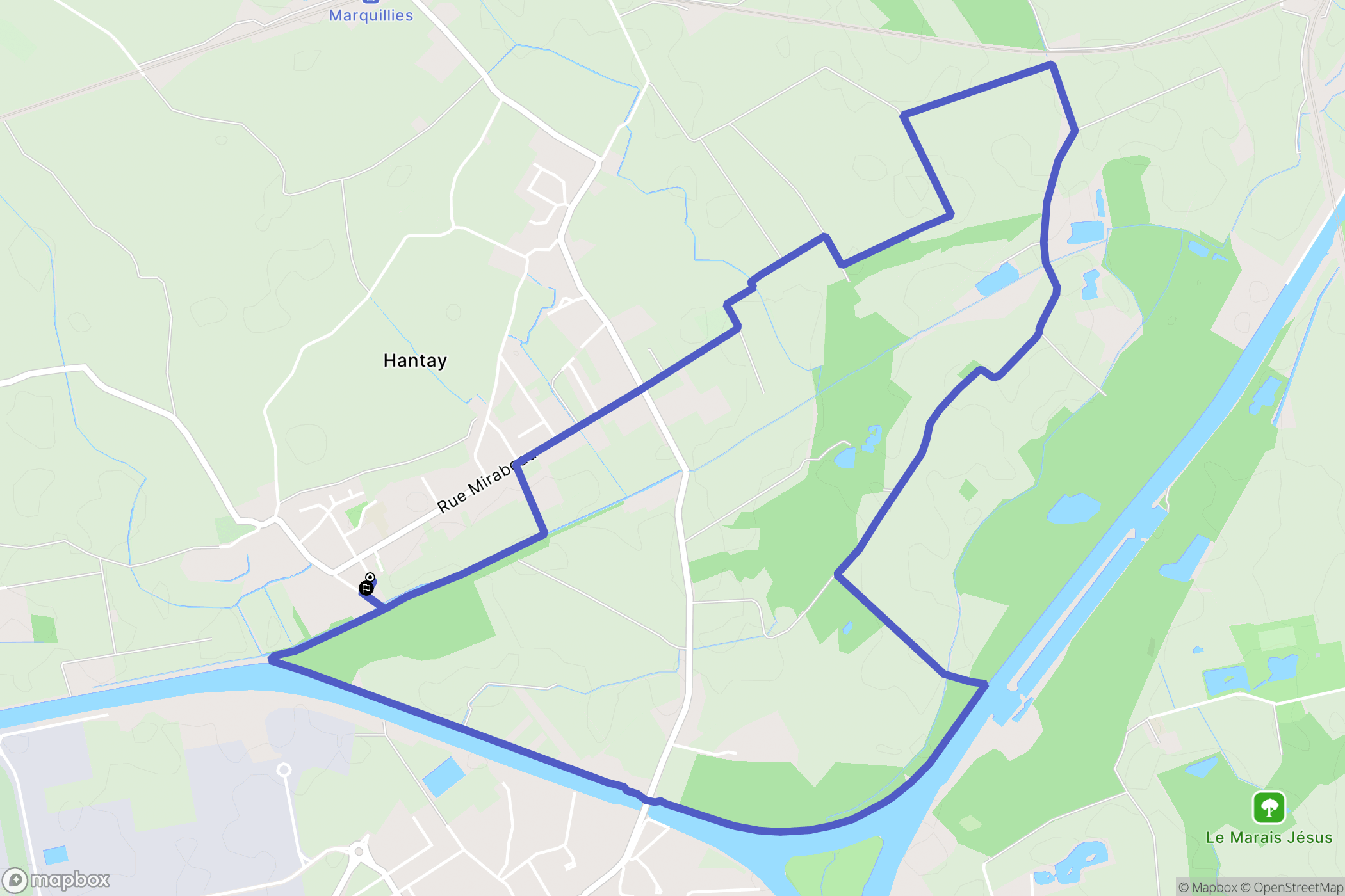 Hantay : carte du parcours de randonnée - France