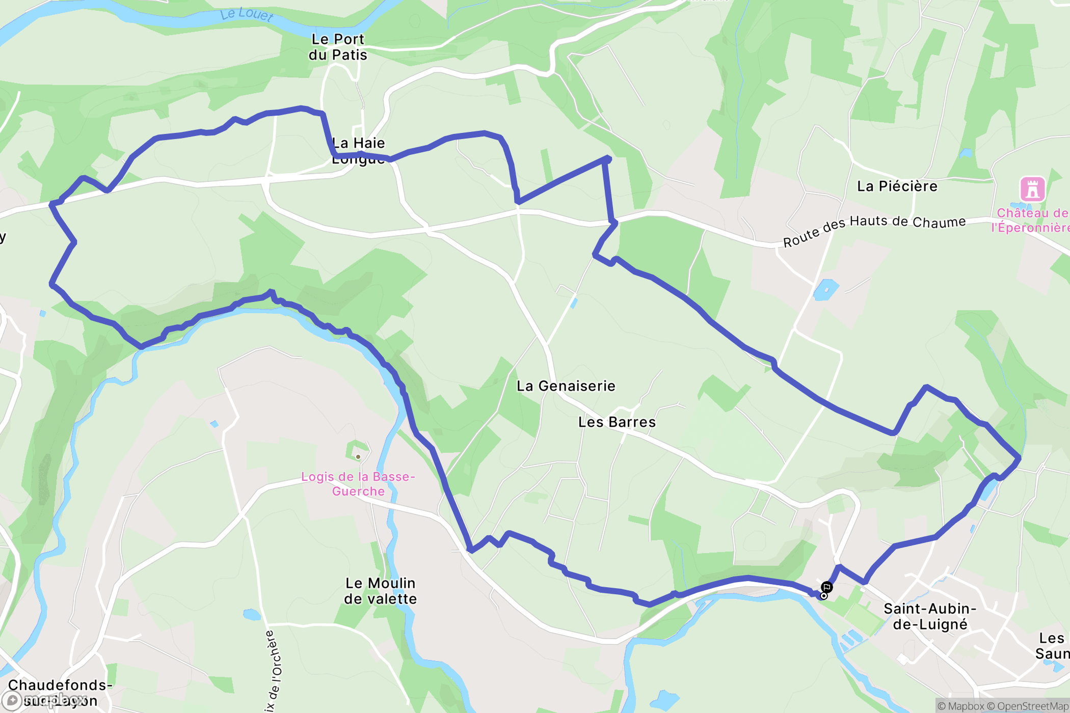 Val-du-Layon : carte du parcours de randonnée - France