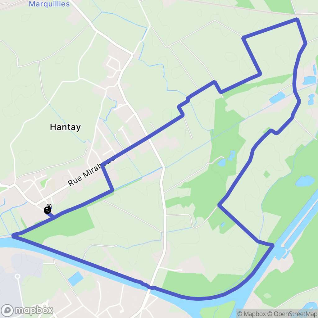 Hantay : carte du parcours de randonnée - France