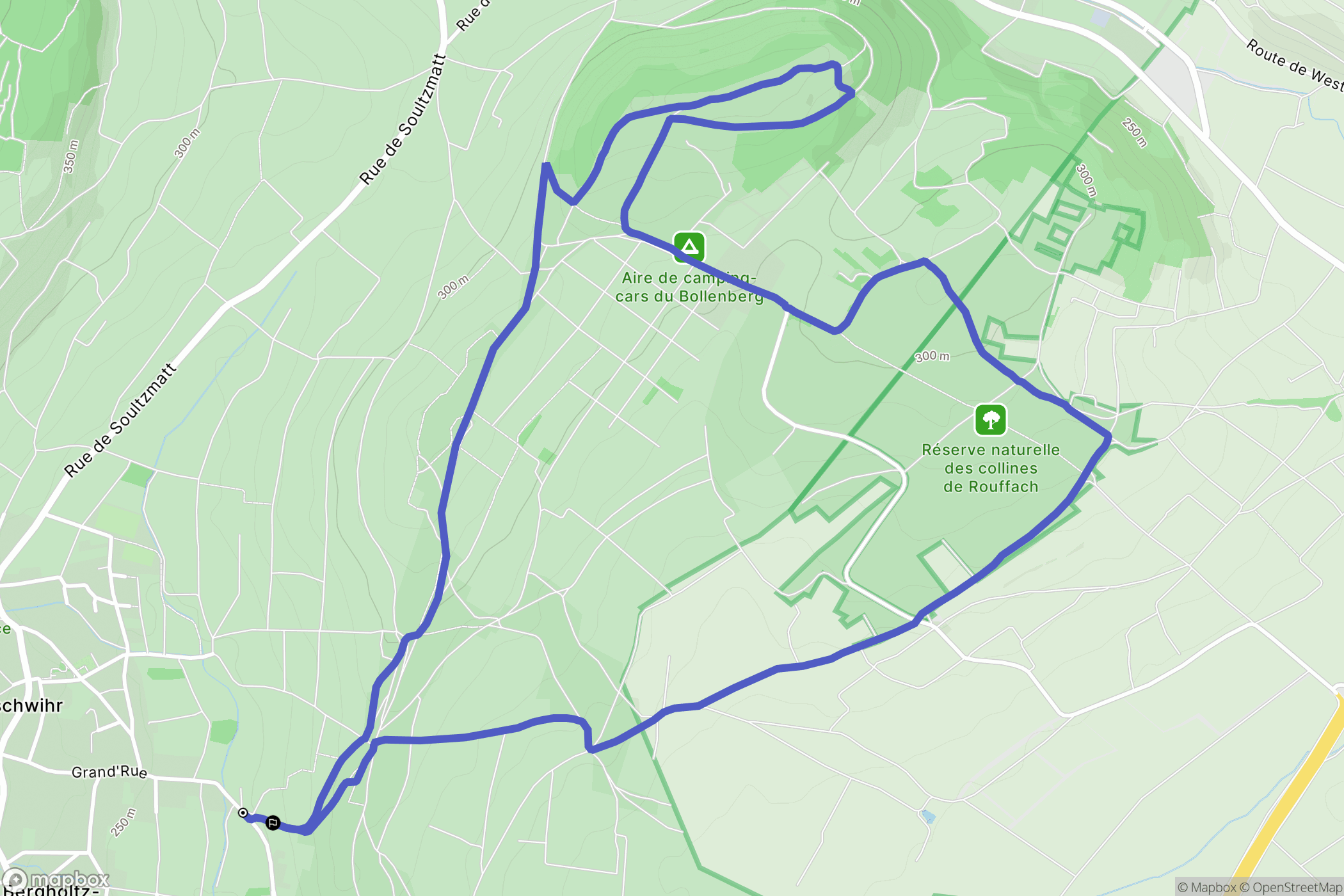 Orschwihr : carte du parcours de randonnée - France