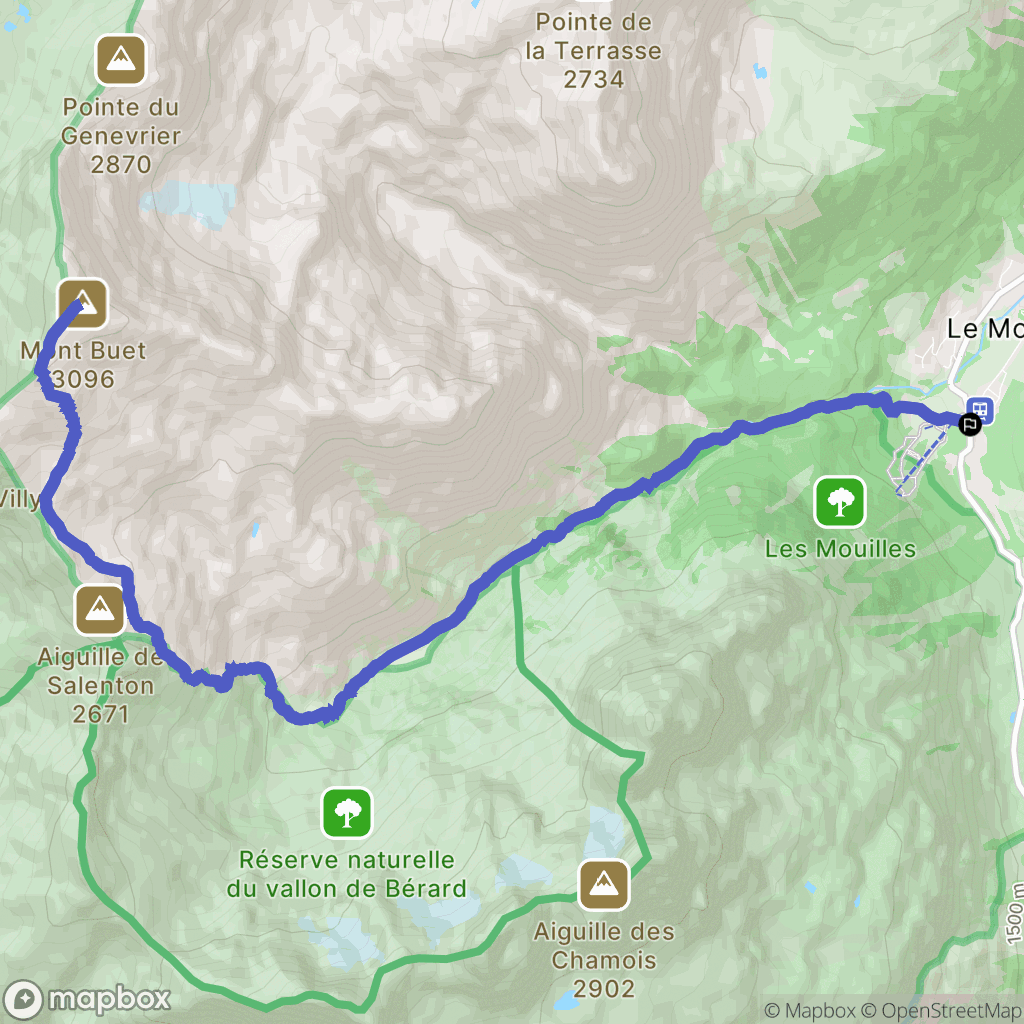 Vallorcine : carte du parcours de randonnée - France