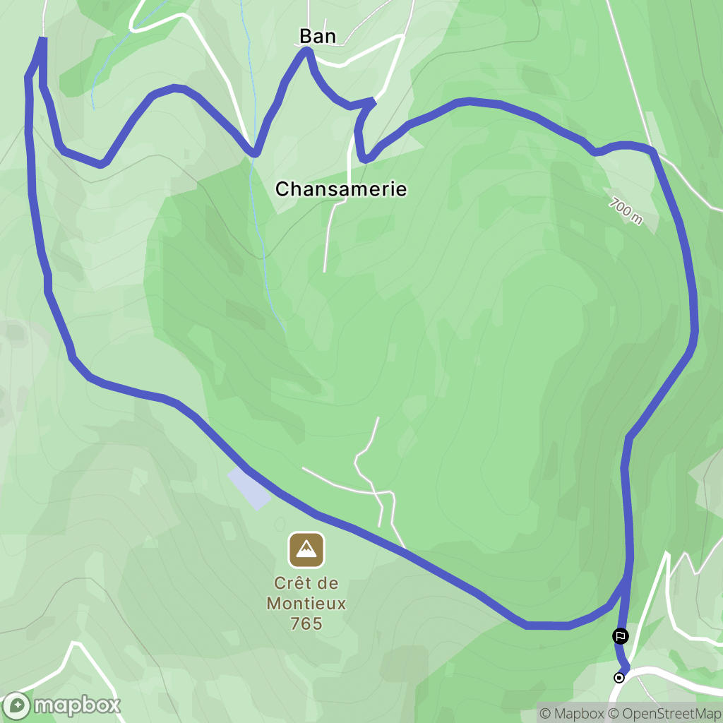 Sainte-Croix-en-Jarez : carte du parcours de randonnée - France