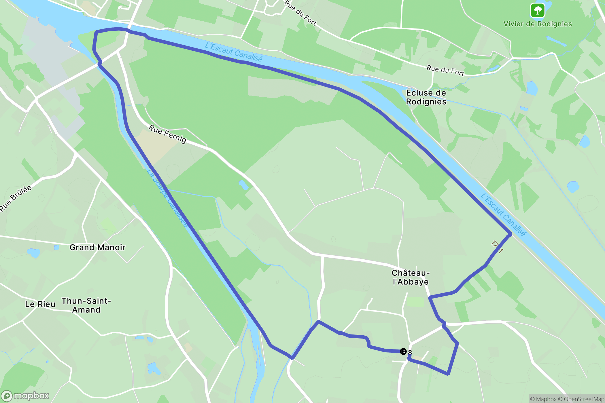 Château-l'Abbaye : carte du parcours de randonnée - France