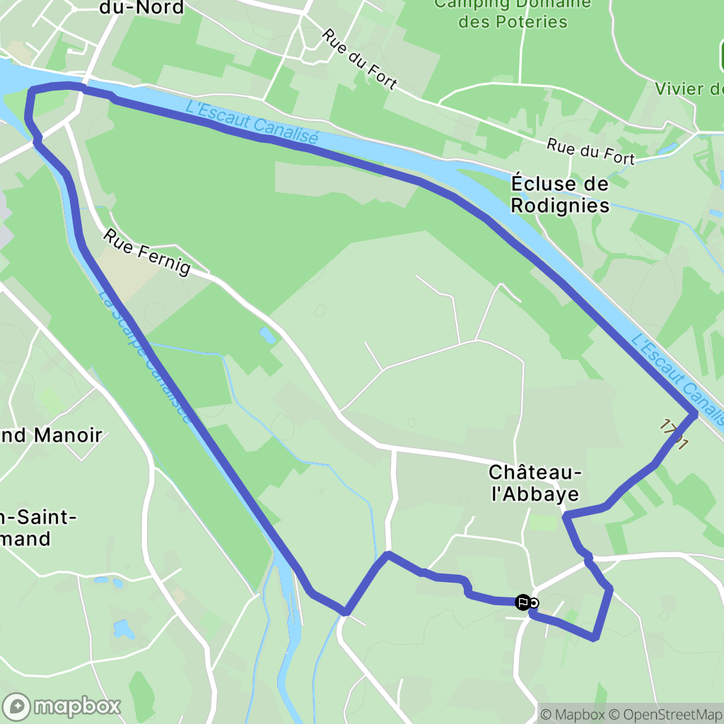 Château-l'Abbaye : carte du parcours de randonnée - France