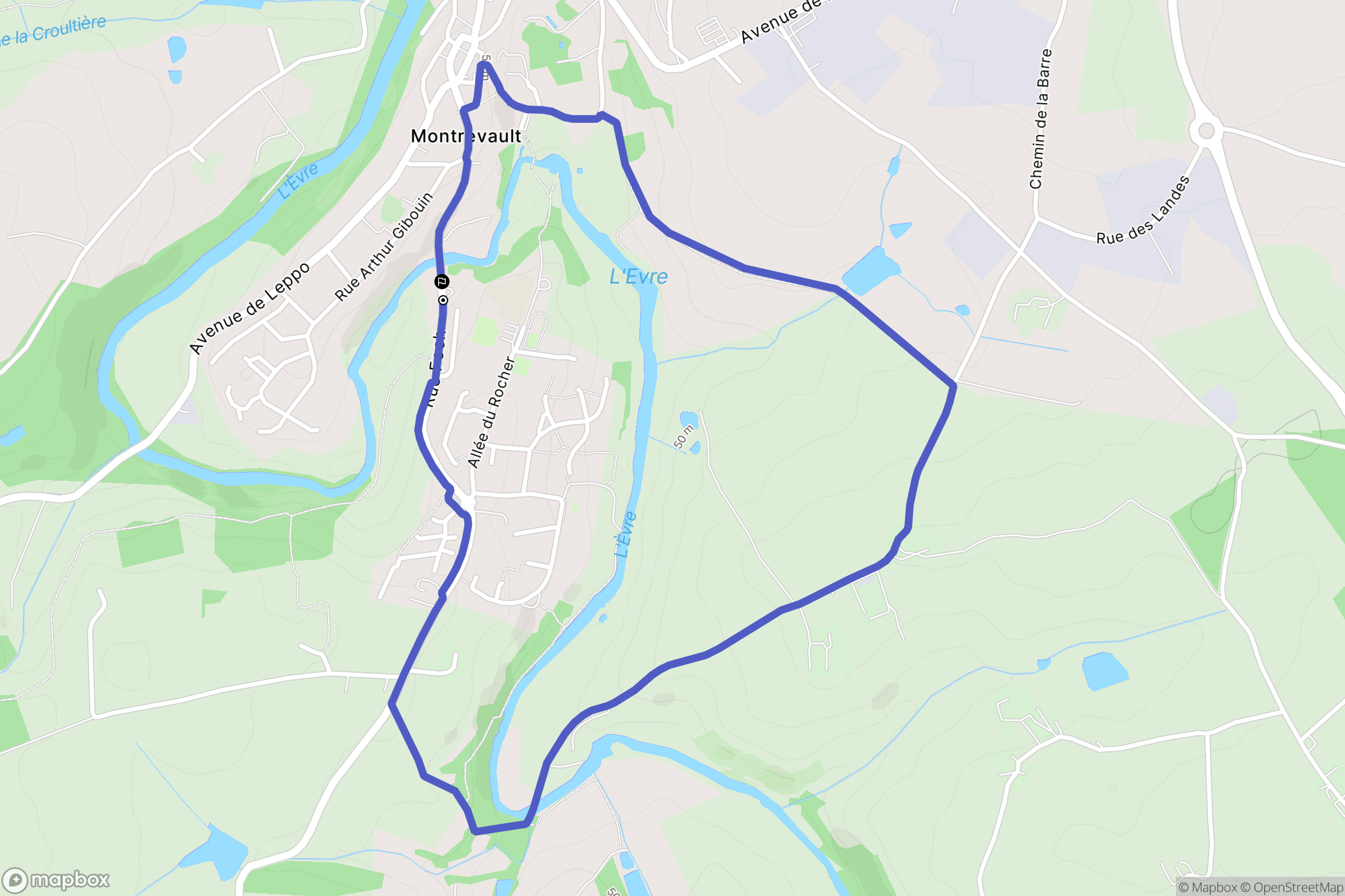 Montrevault-sur-Èvre : carte du parcours de randonnée - France
