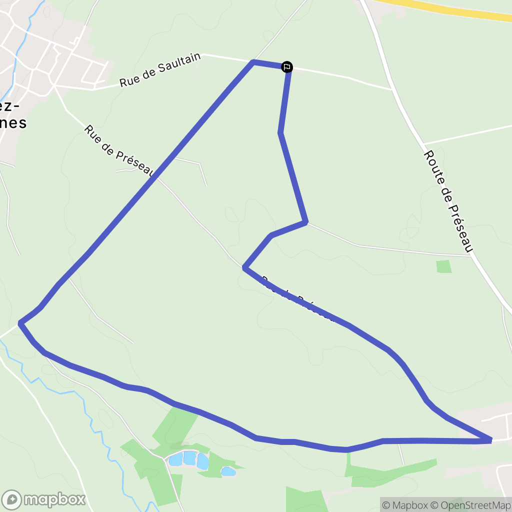 Aulnoy-Lez-Valenciennes : carte du parcours de randonnée - France