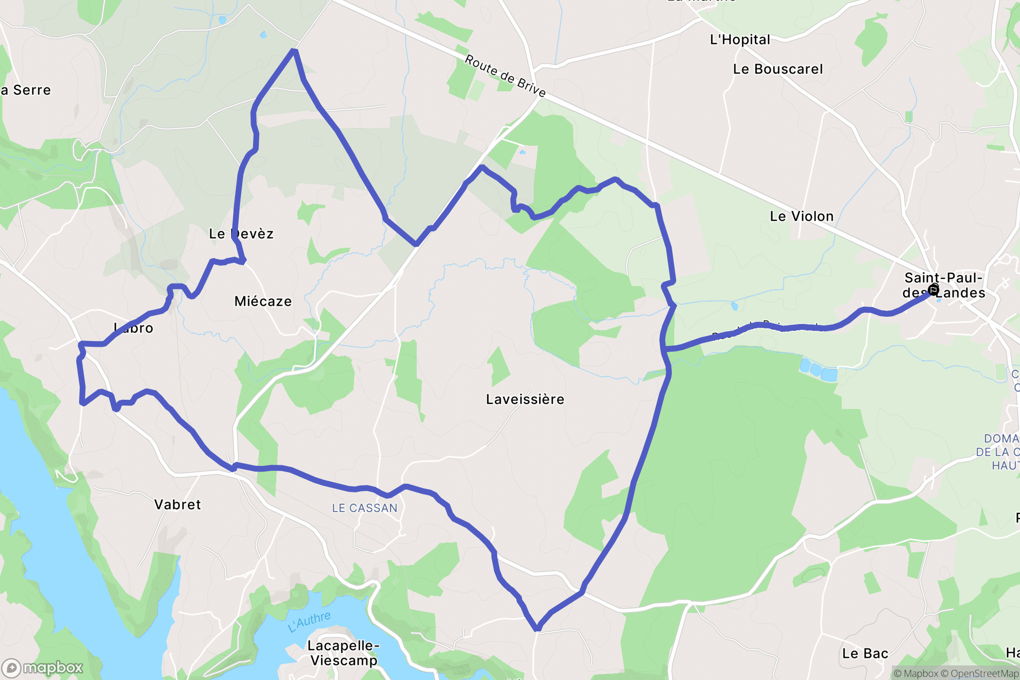 Saint-Paul-des-Landes : carte du parcours de randonnée - France