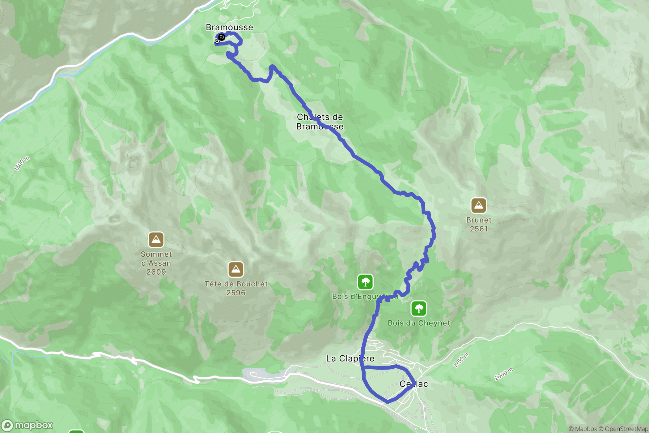 Guillestre : carte du parcours de randonnée - France