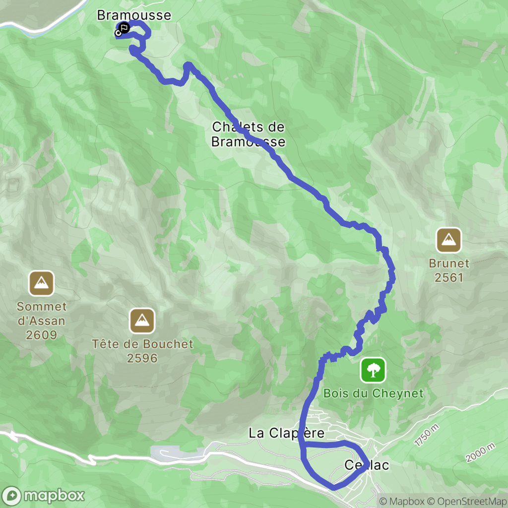 Guillestre : carte du parcours de randonnée - France