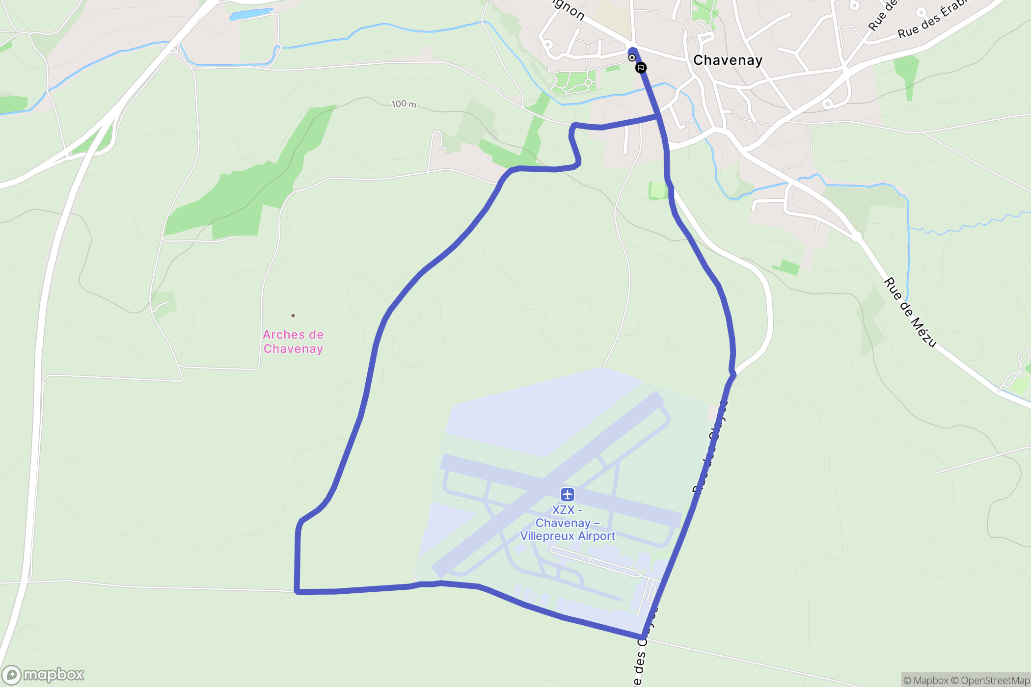 Chavenay : carte du parcours de randonnée - France