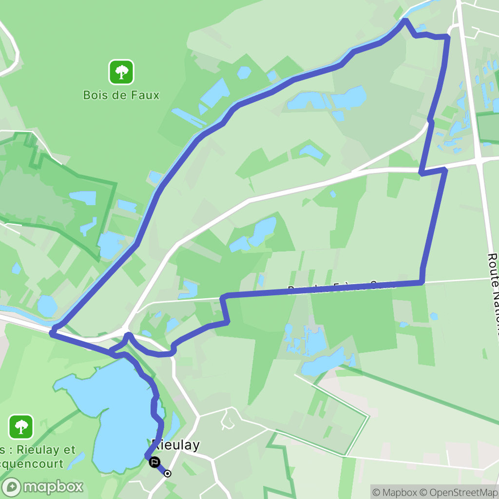 Rieulay : carte du parcours de randonnée - France