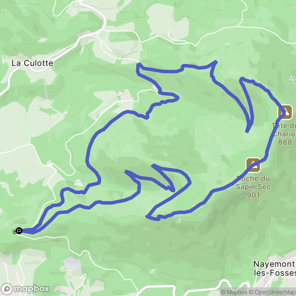 Pépinière du Paradis, Saint-Dié-des-Vosges : carte du parcours de randonnée - France