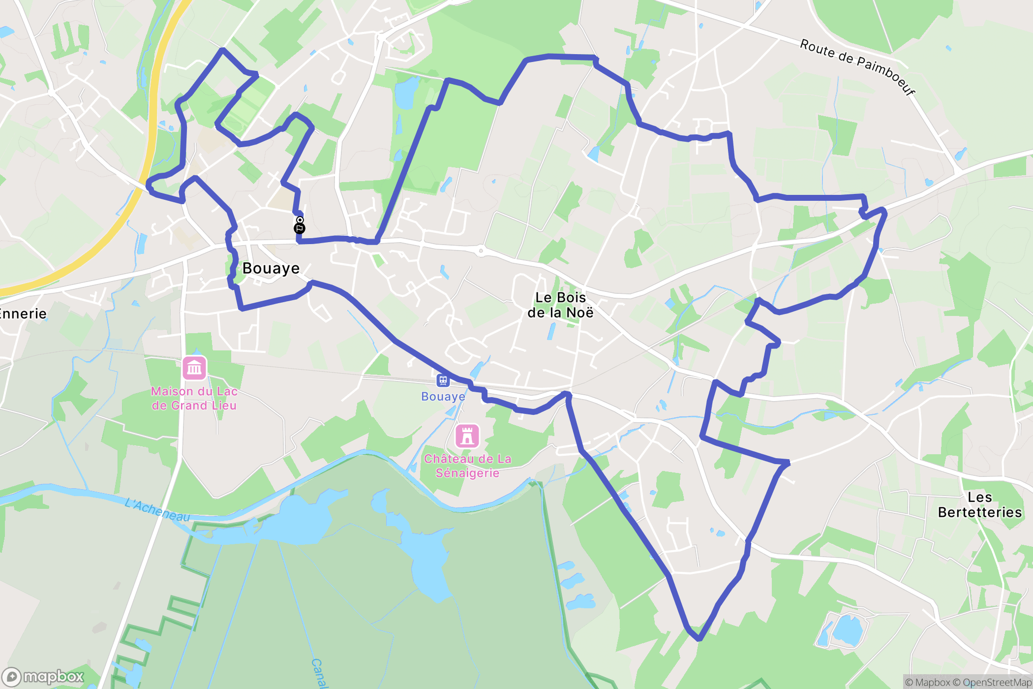 Bouaye : carte du parcours de randonnée - France