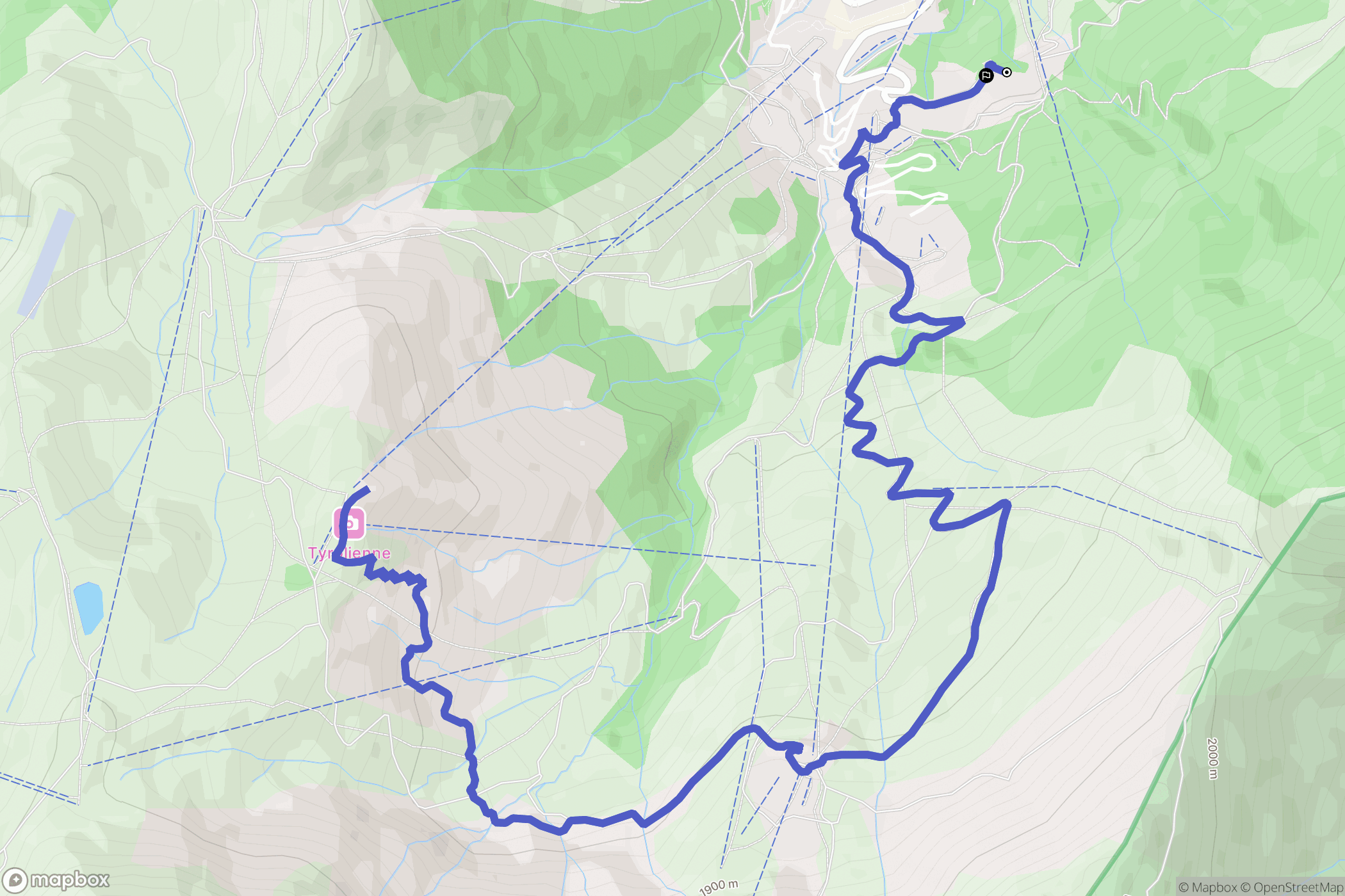 Les Avanchers-Valmorel : carte du parcours de randonnée - France