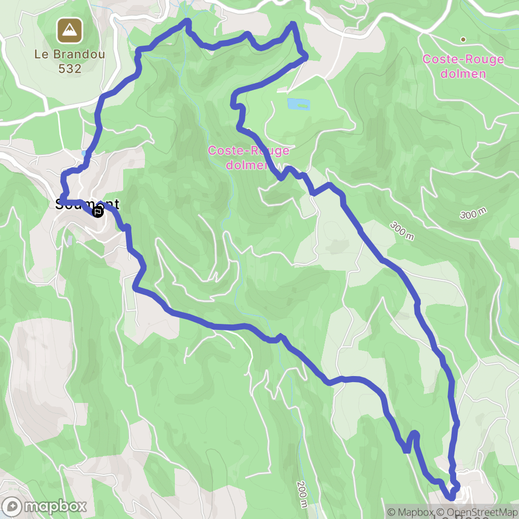 Soumont : carte du parcours de randonnée - France