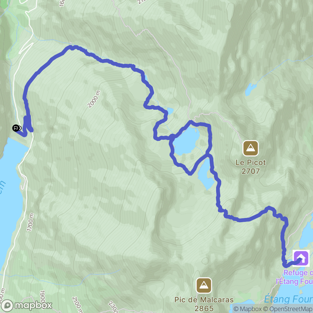 Auzat : carte du parcours de randonnée - France