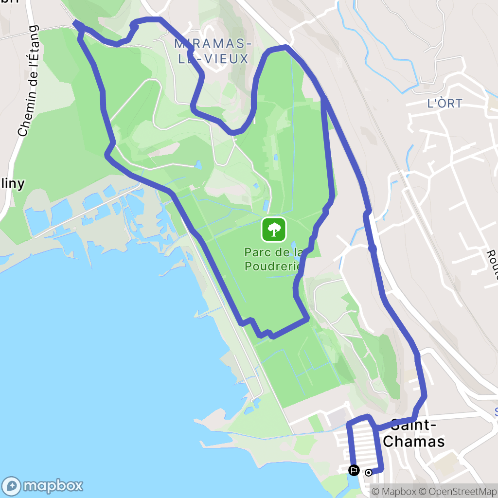 Saint-Chamas : carte du parcours de randonnée - France
