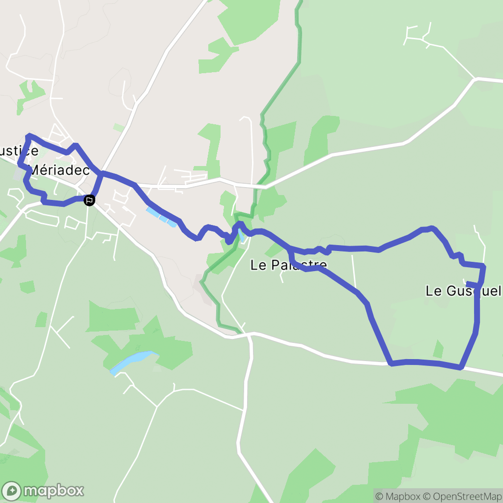 Mériadec (Plumergat) : carte du parcours de randonnée - France