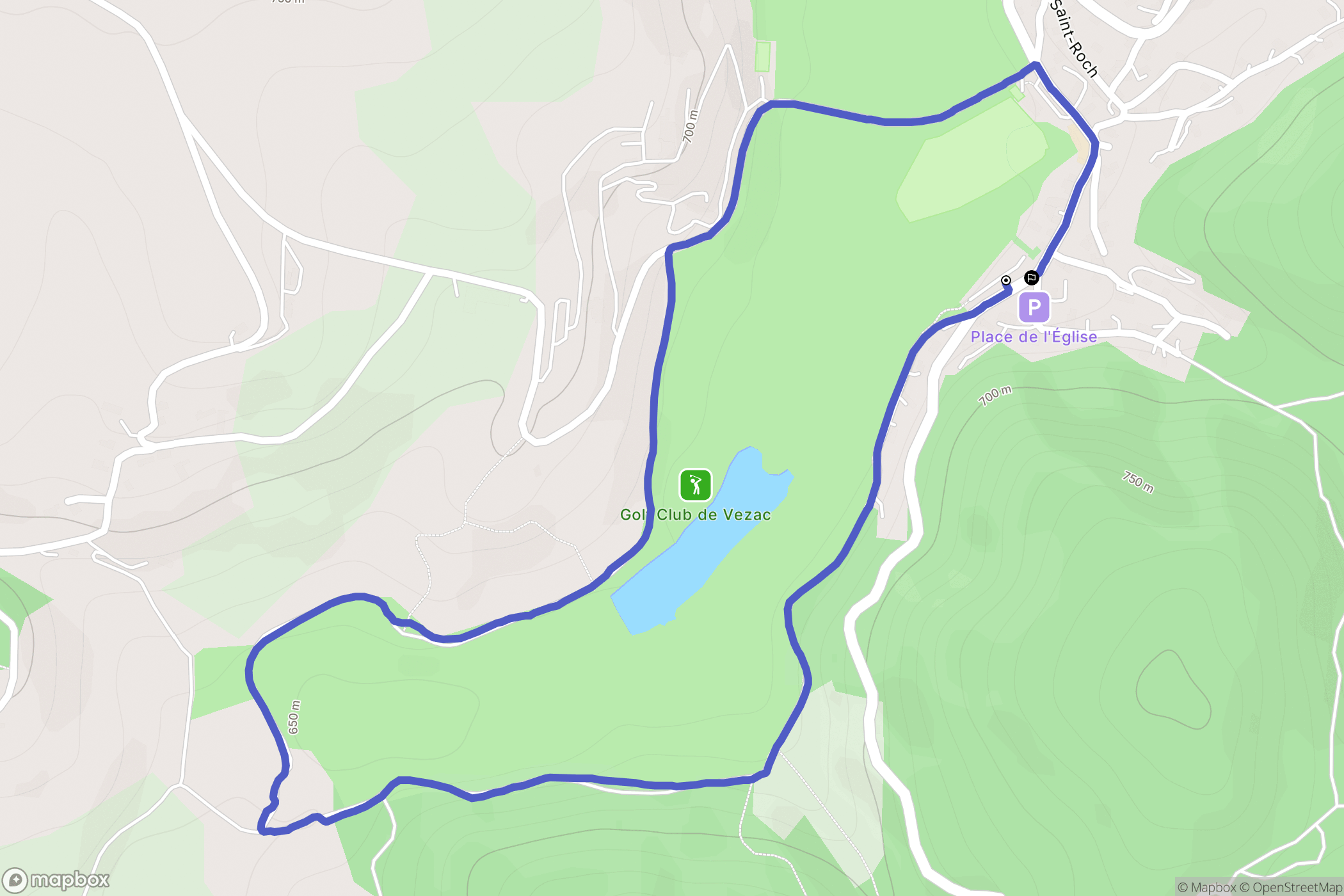 Vézac : carte du parcours de randonnée - France