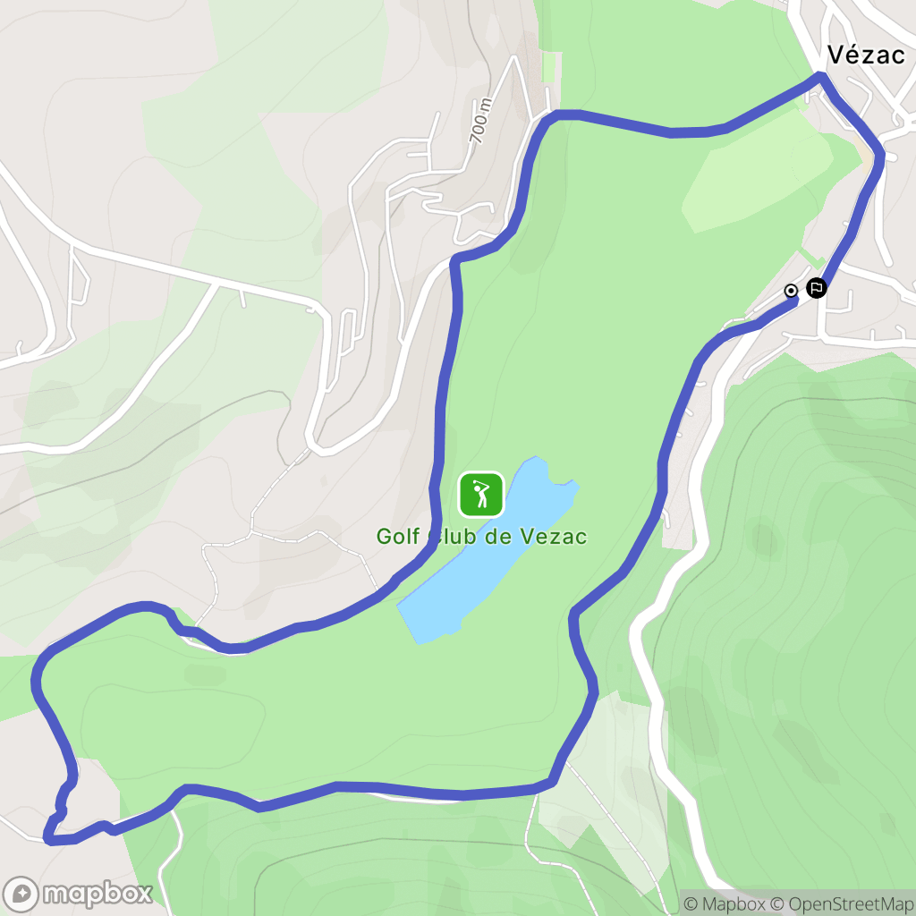 Vézac : carte du parcours de randonnée - France