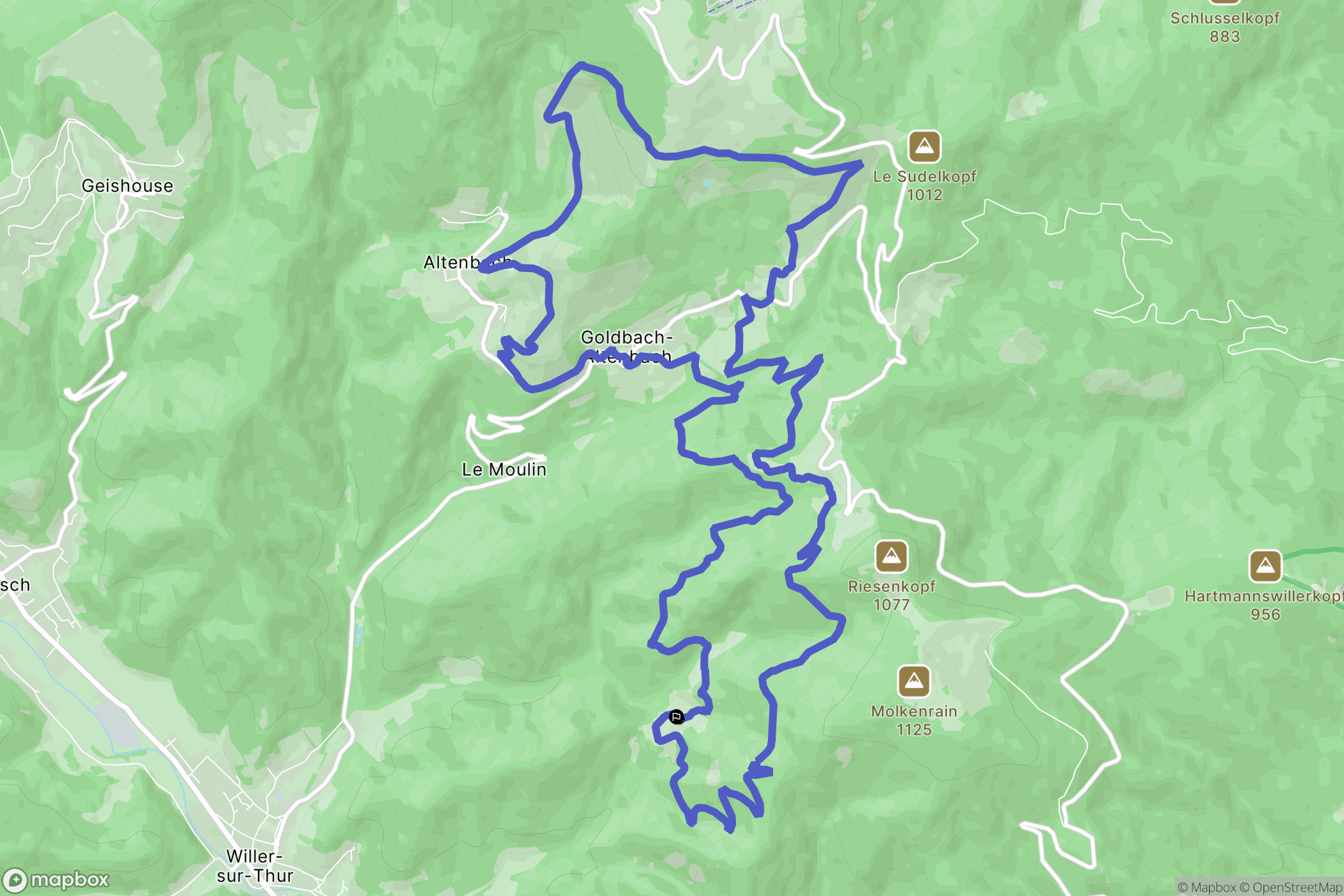 Willer-sur-Thur : carte du parcours de randonnée - France