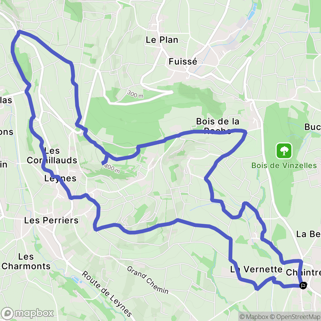 Chaintré : carte du parcours de randonnée - France