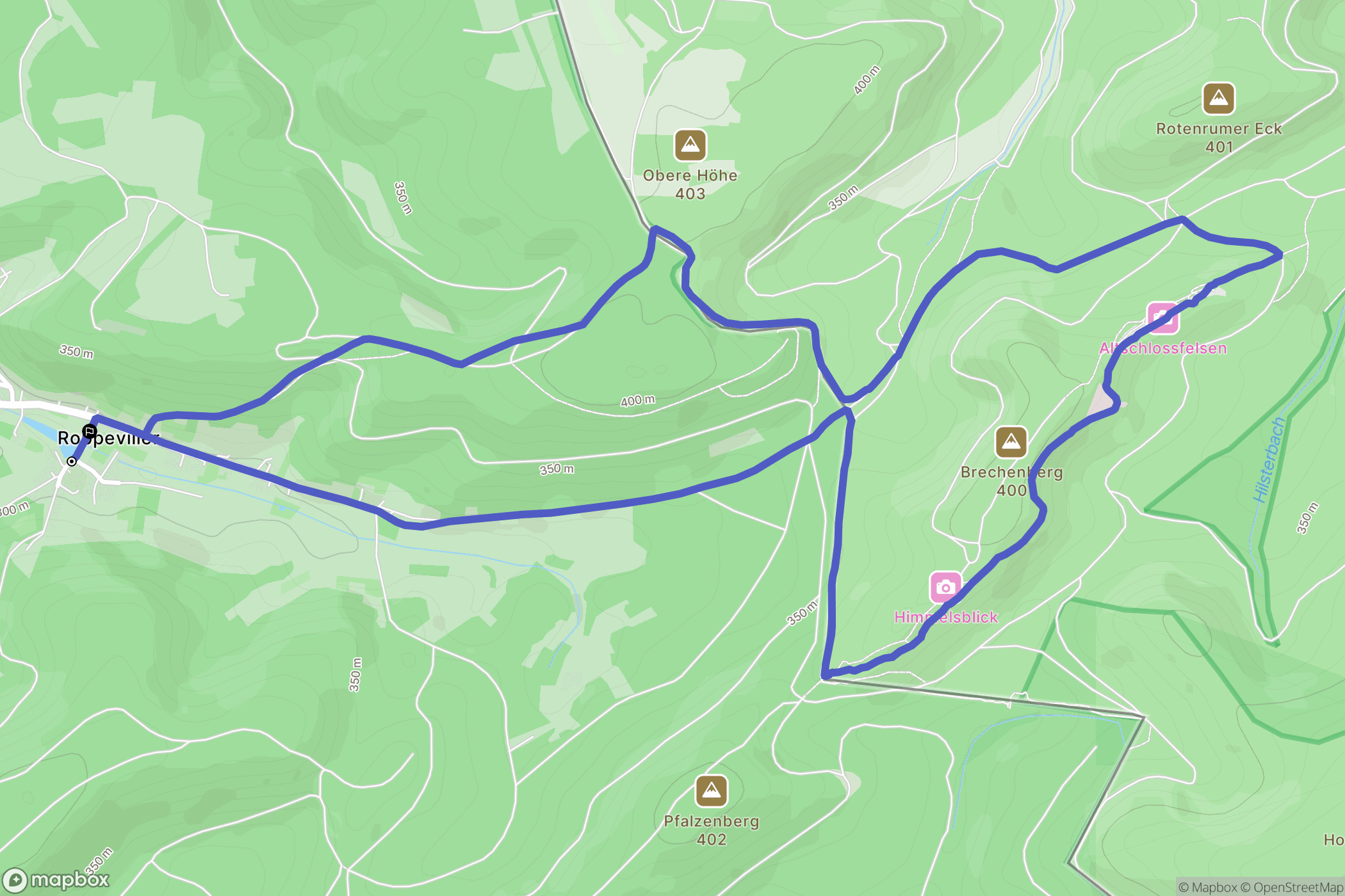 Roppeviller : carte du parcours de randonnée - France