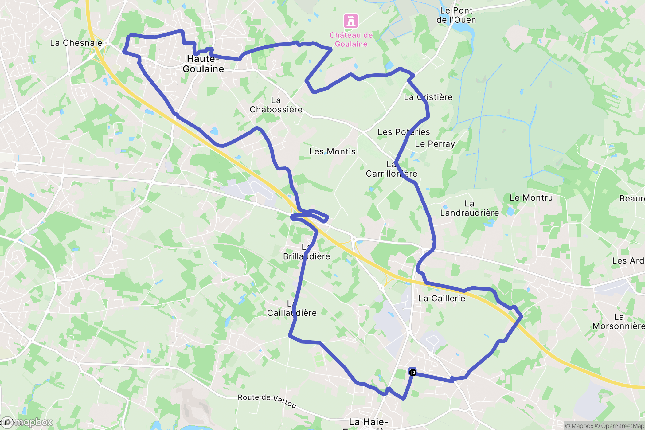 La-Haye-Fouassière : carte du parcours de randonnée - France
