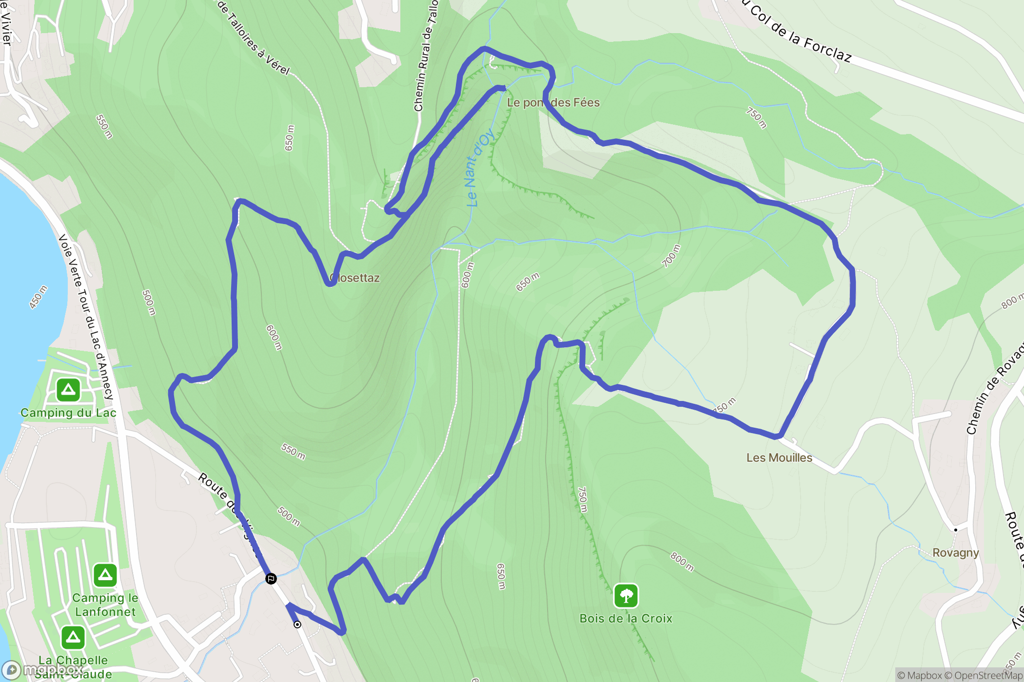 Angon : carte du parcours de randonnée - France