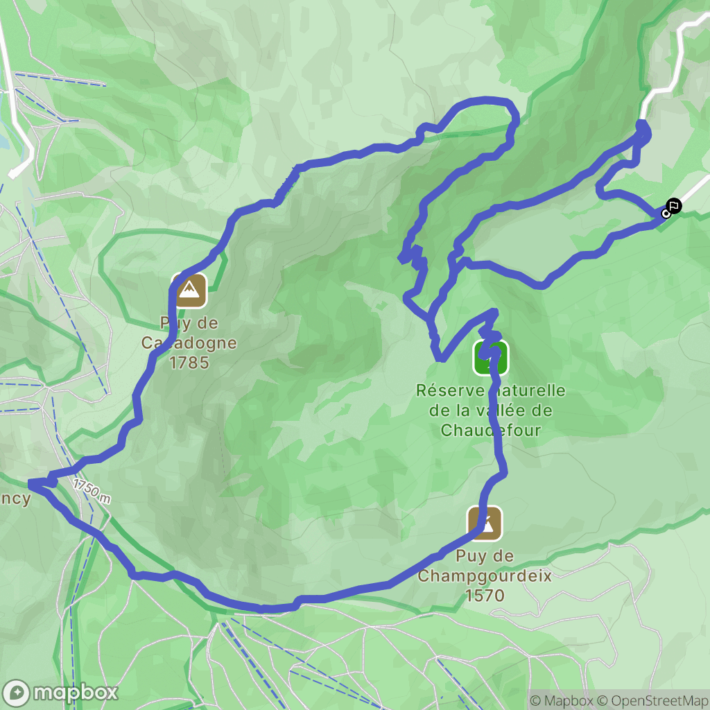 Chambon-sur-Lac : carte du parcours de randonnée - France
