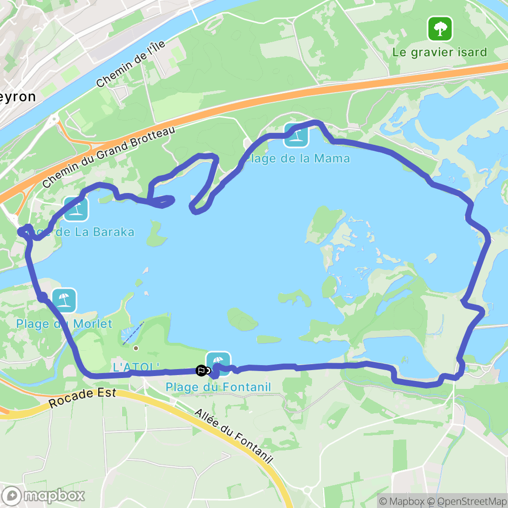 Vaulx-en-Velin : carte du parcours de randonnée - France