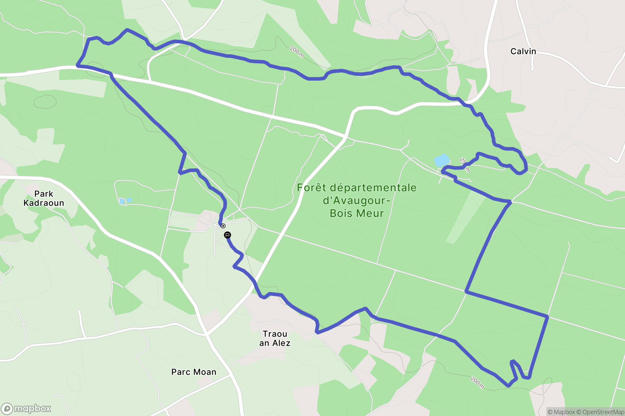 Saint-Fiacre : carte du parcours de randonnée - France