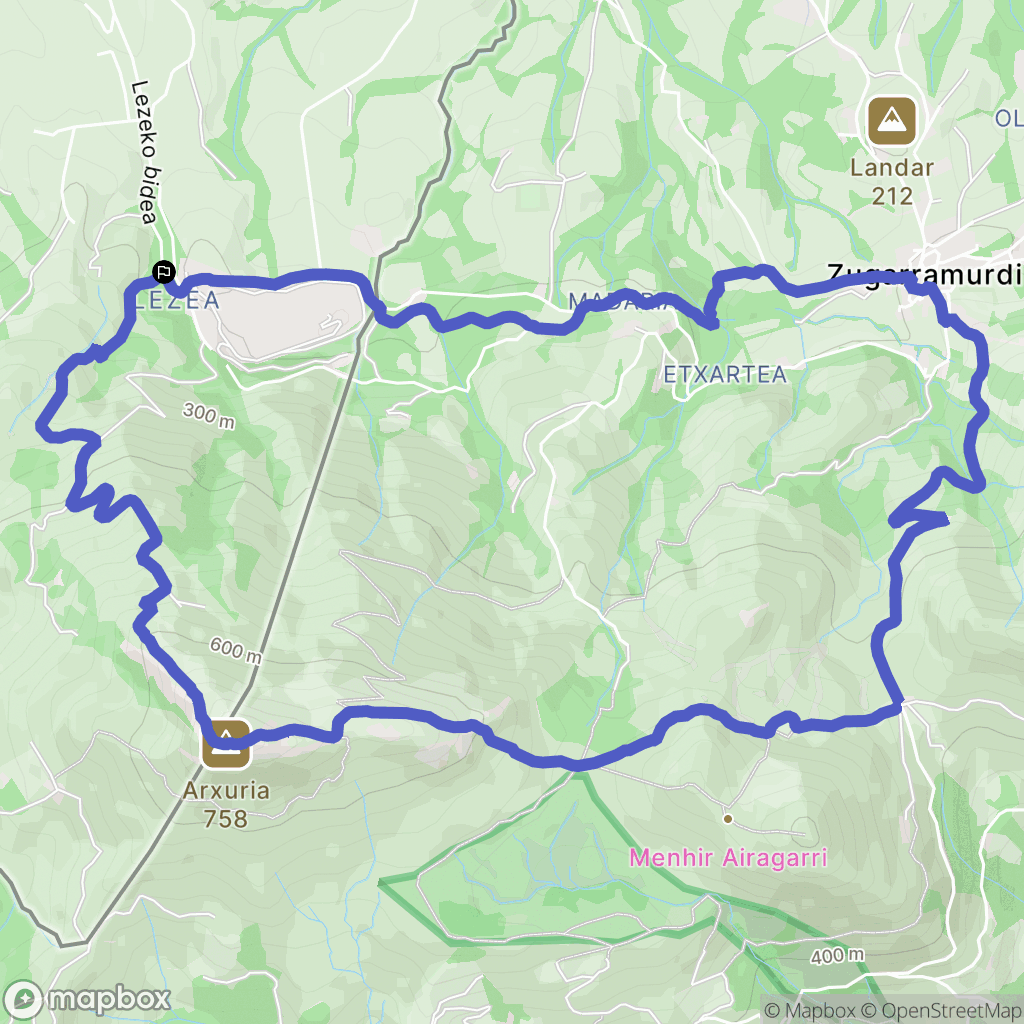 Sare : carte du parcours de randonnée - France
