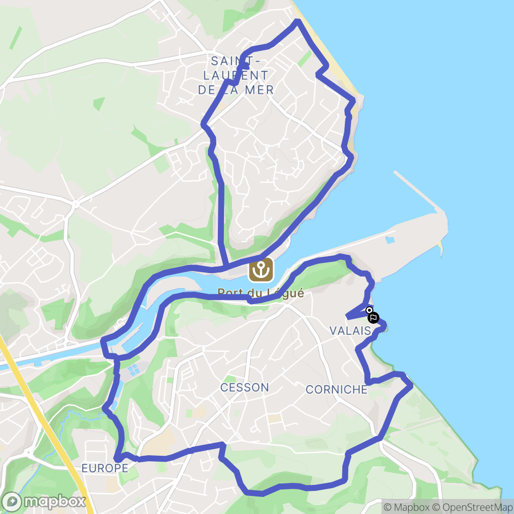 Saint-Brieuc : carte du parcours de randonnée - France