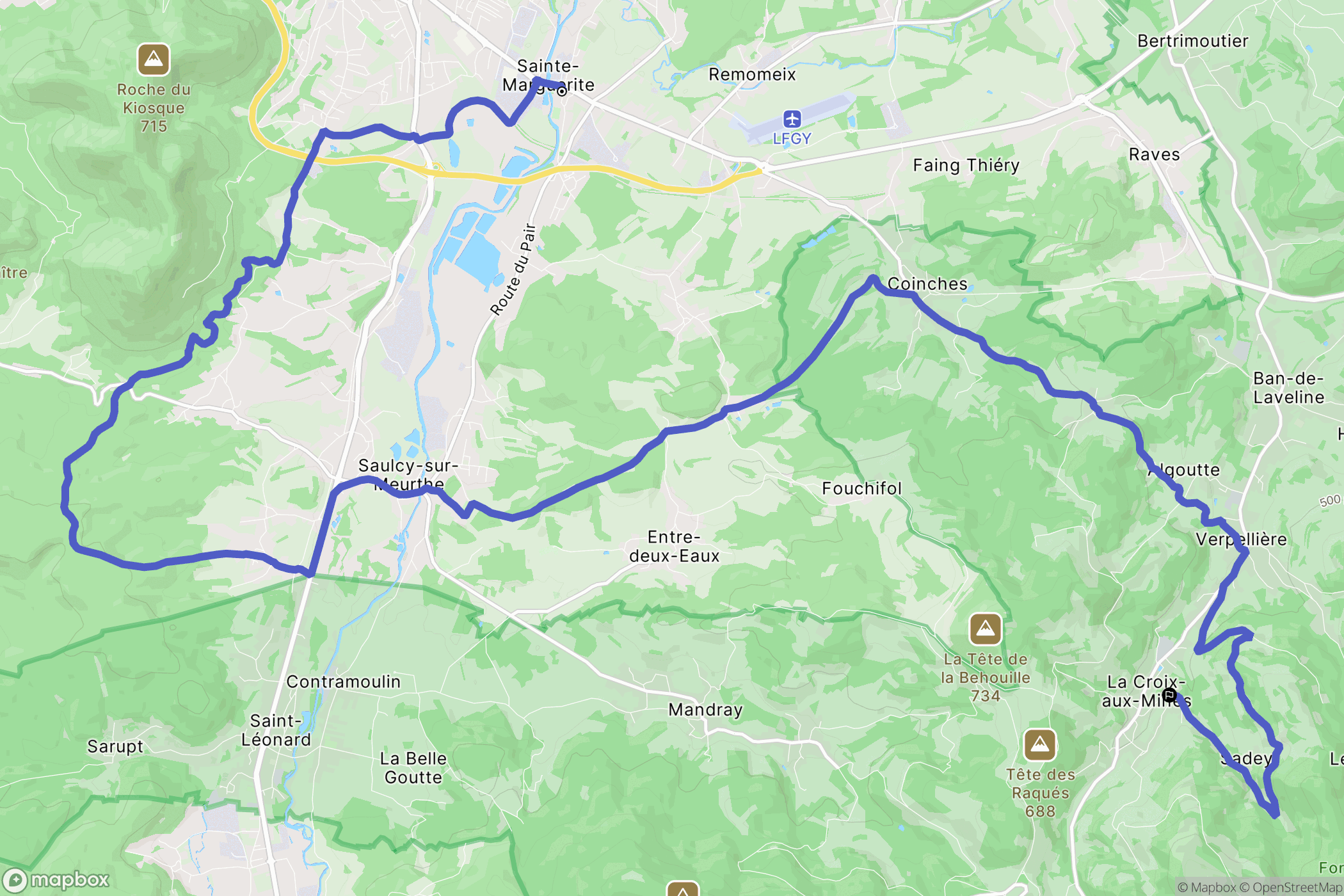 Sainte-Marguerite : carte du parcours de randonnée - France