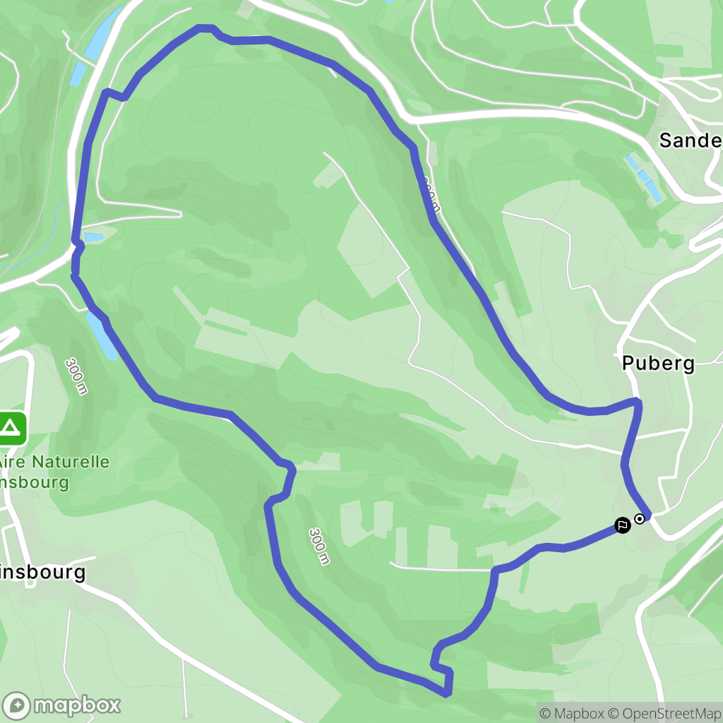Puberg : carte du parcours de randonnée - France