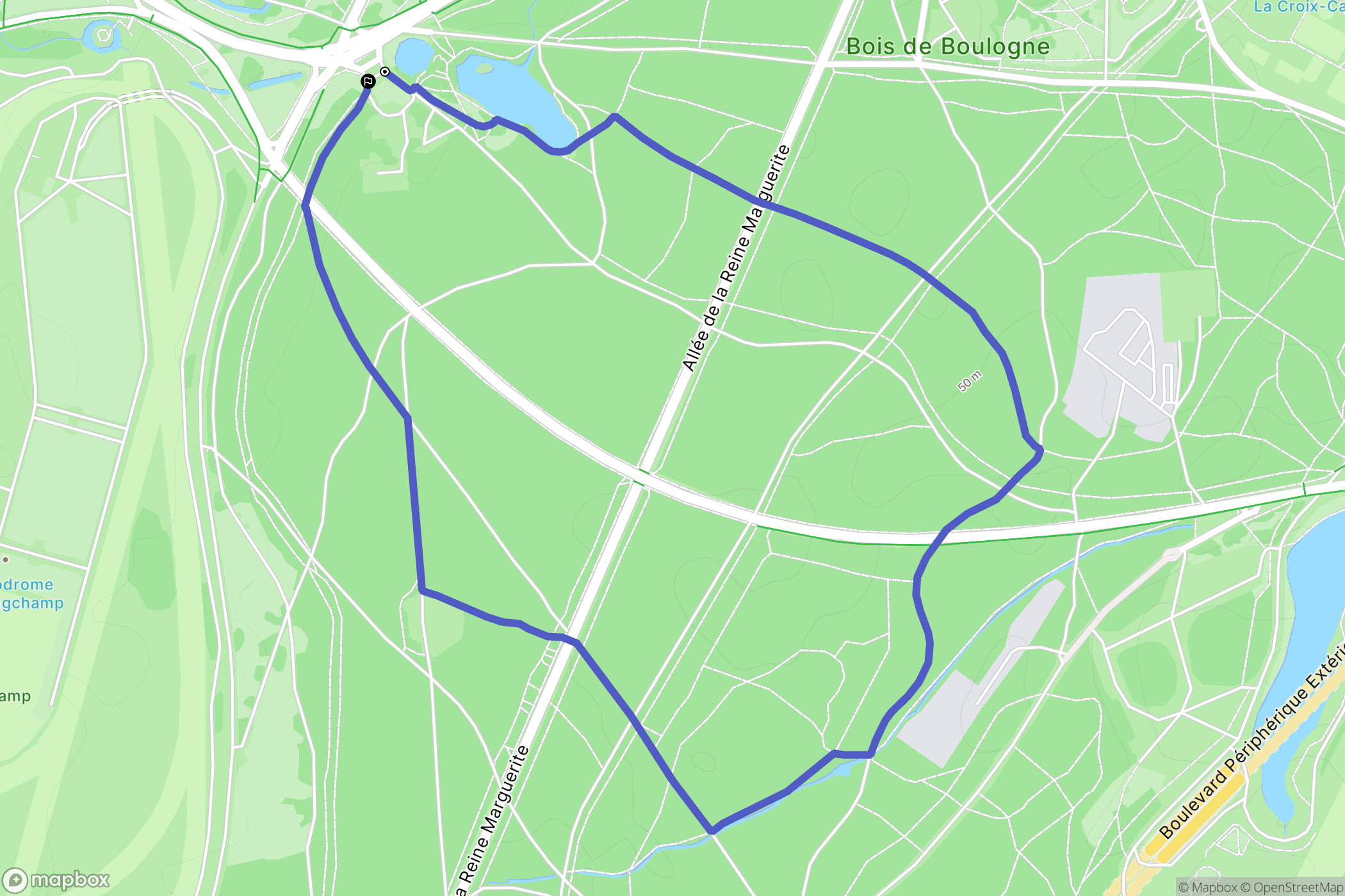 Paris : carte du parcours de randonnée - France